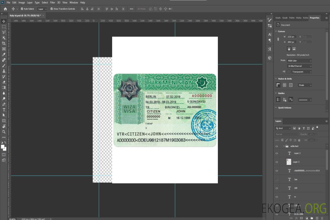 Visa TURKMÉNISTAN template